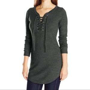 Lace Up Sweater Dress